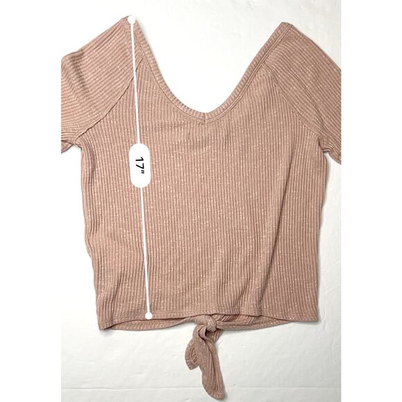 2/$20 Abercrombie & Fitch Tie Knot Front Ribbed Knit Peach Top XS Soft‎ Girl - Picture 8 of 10